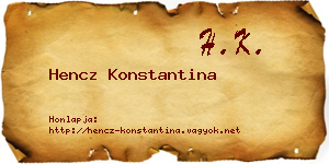 Hencz Konstantina névjegykártya